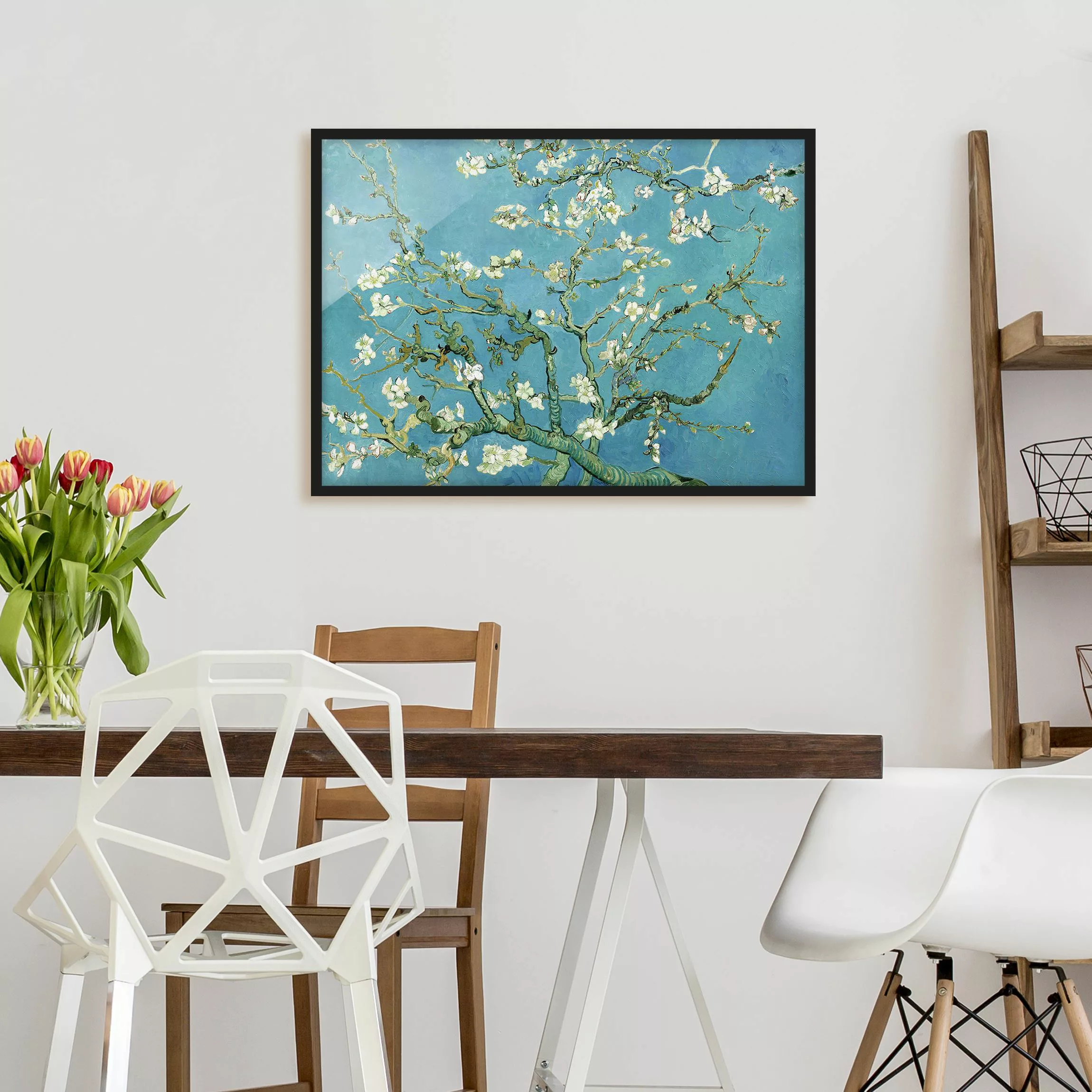 Bild mit Rahmen Kunstdruck - Querformat Vincent van Gogh - Mandelblüte günstig online kaufen