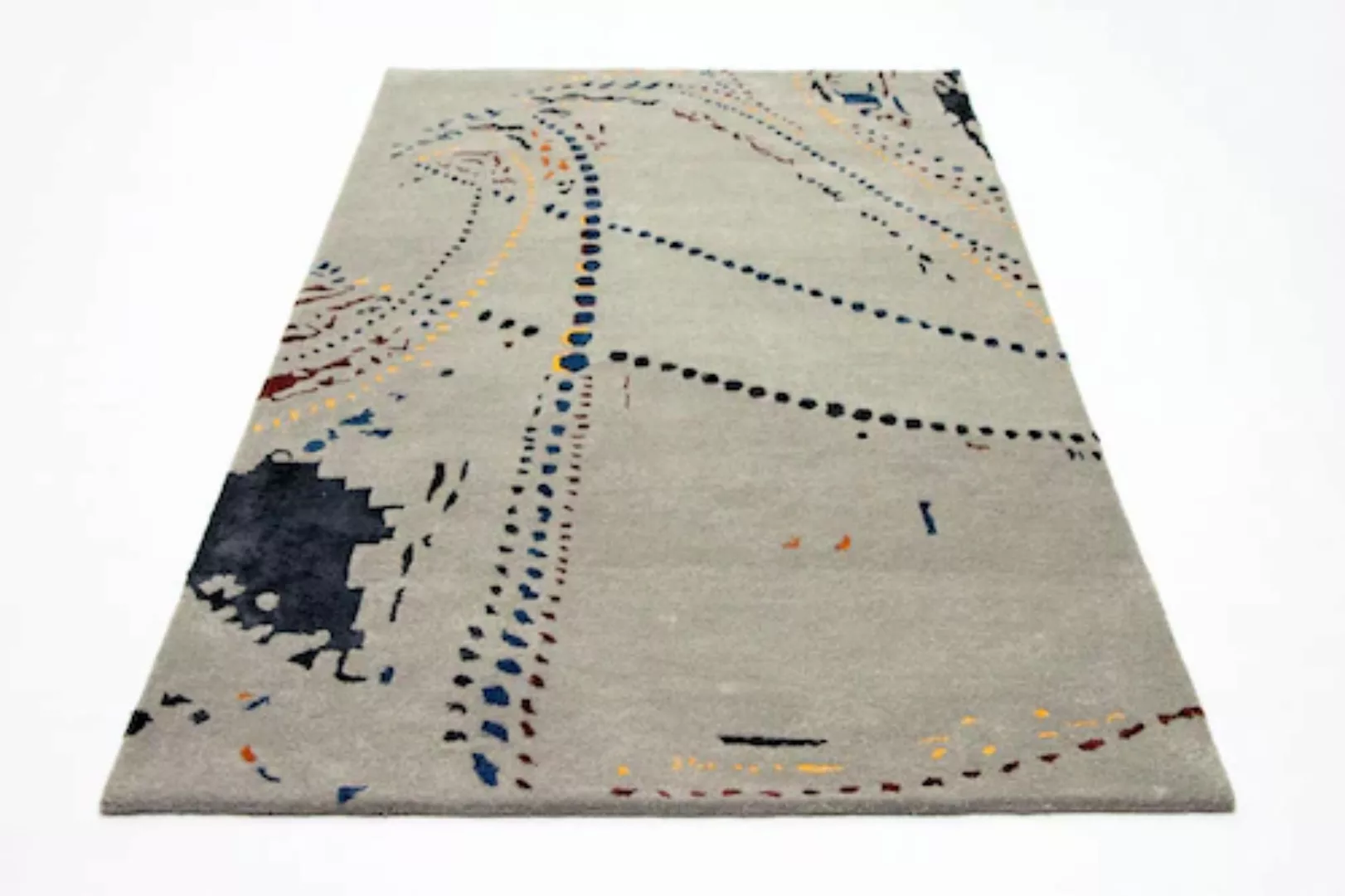morgenland Wollteppich »Designer Teppich handgetuftet grau«, rechteckig günstig online kaufen