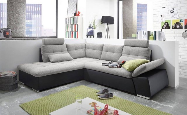 ED EXCITING DESIGN Ecksofa Jakarta, mit Schlaffunktion, verstellbarer Armle günstig online kaufen