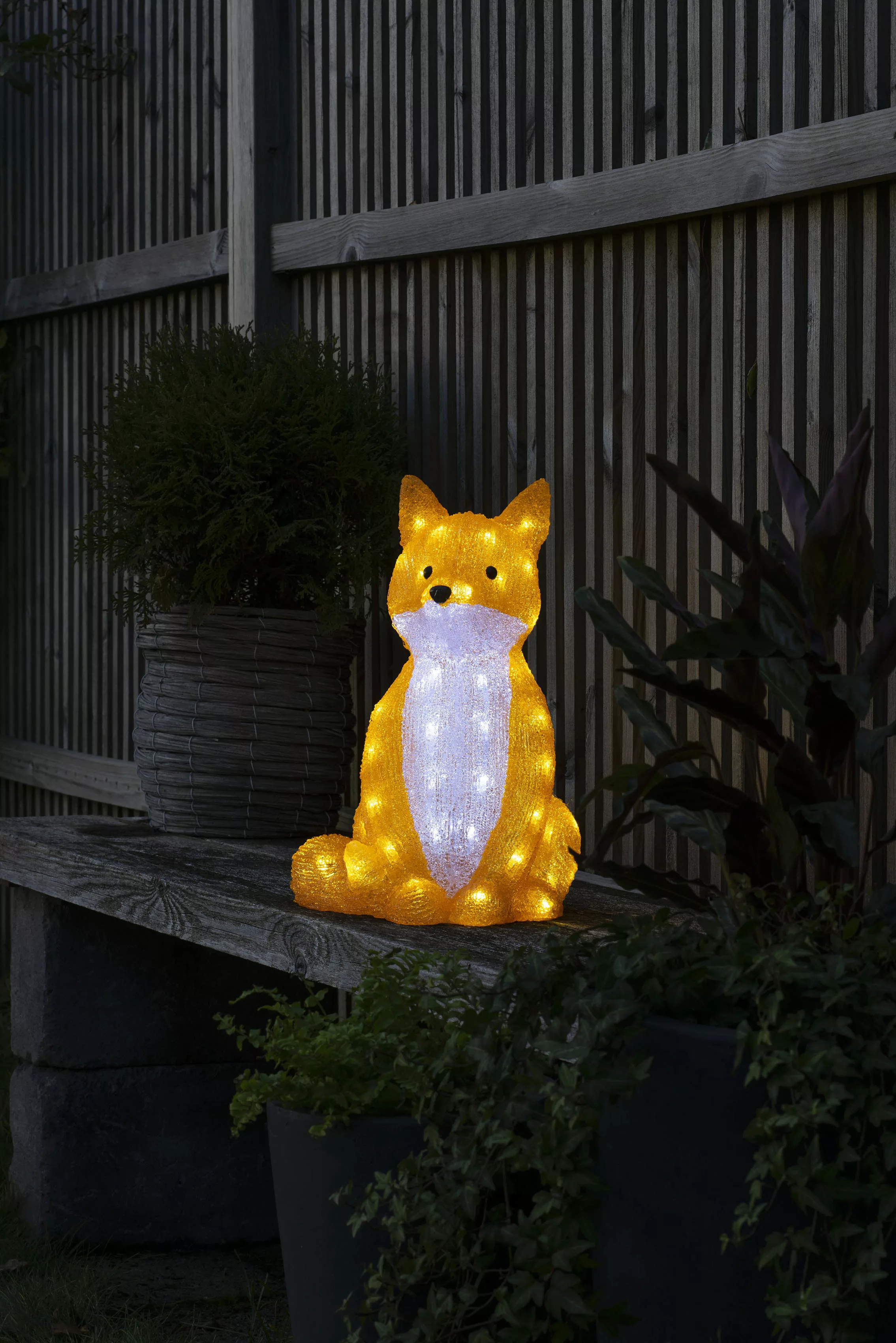 KONSTSMIDE Weihnachtsfigur »Weihnachtsdeko aussen«, LED Acryl Fuchs, sitzen günstig online kaufen