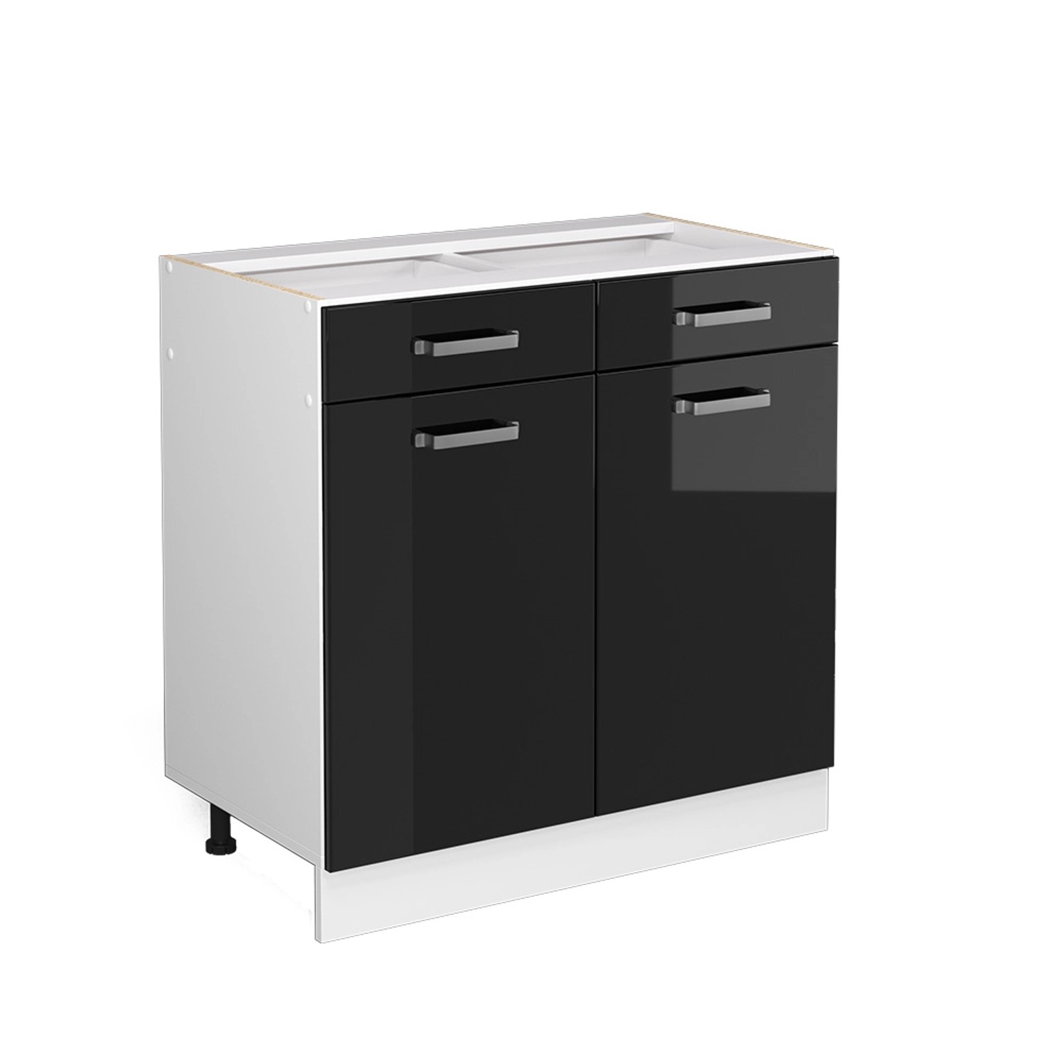 Vicco Unterschrank R-Line, Schwarz Hochglanz/Weiß, 80 günstig online kaufen