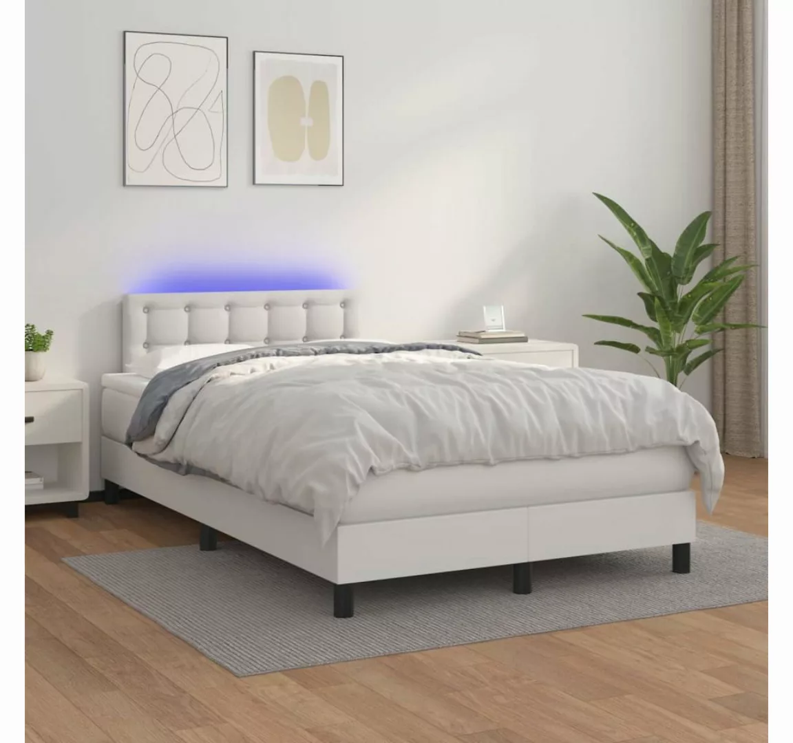 vidaXL Boxspringbett Bett Boxspringbett mit Matratze & LED Kunstleder (120 günstig online kaufen