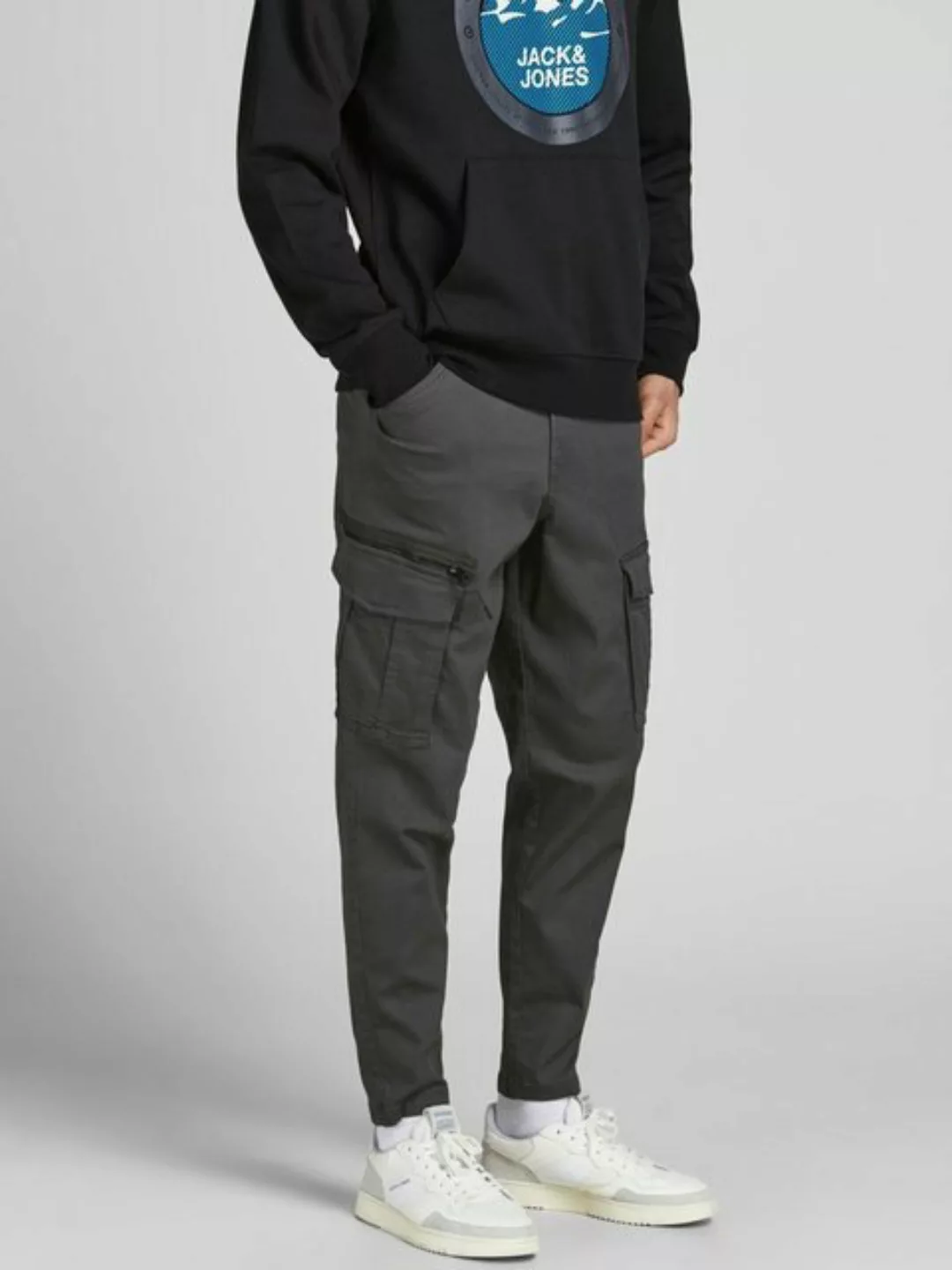 Jack & Jones Herren Cargohose JJIACE JJDEX TAPERED AKM Grau - Schwarz günstig online kaufen