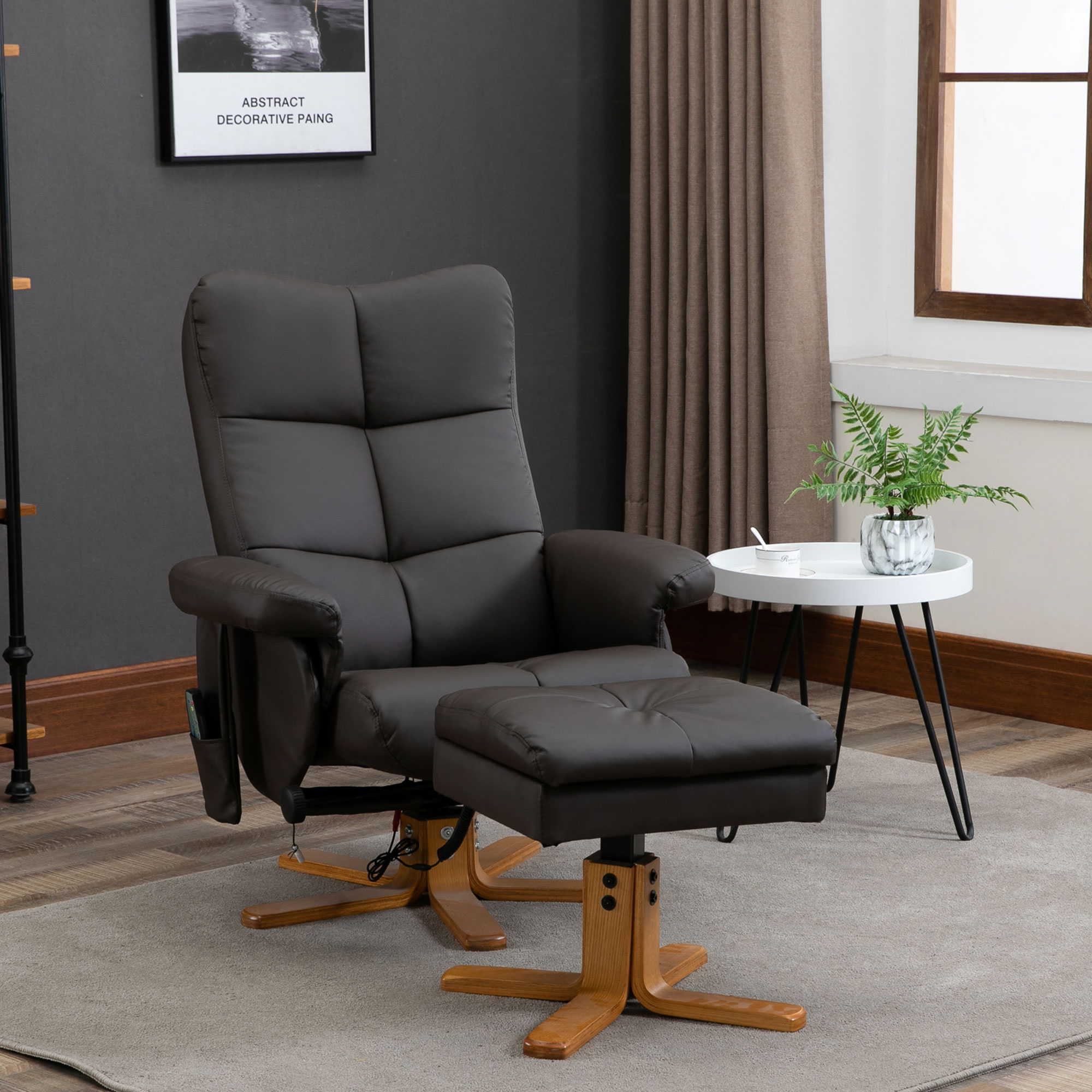 HOMCOM Relaxsessel mit Hocker Massagesessel  Fernsehsessel 145°-Neigung, 10 günstig online kaufen