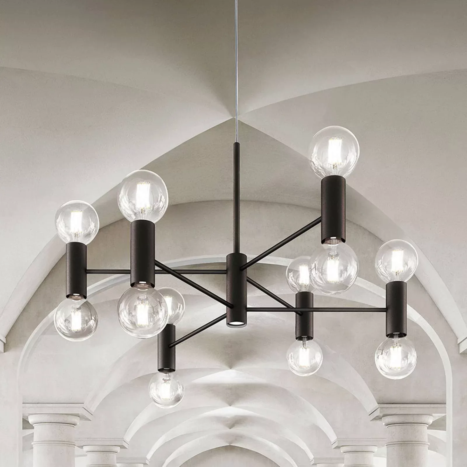 Modo Luce Chandelier Hängelampe 13fl 107cm schwarz günstig online kaufen