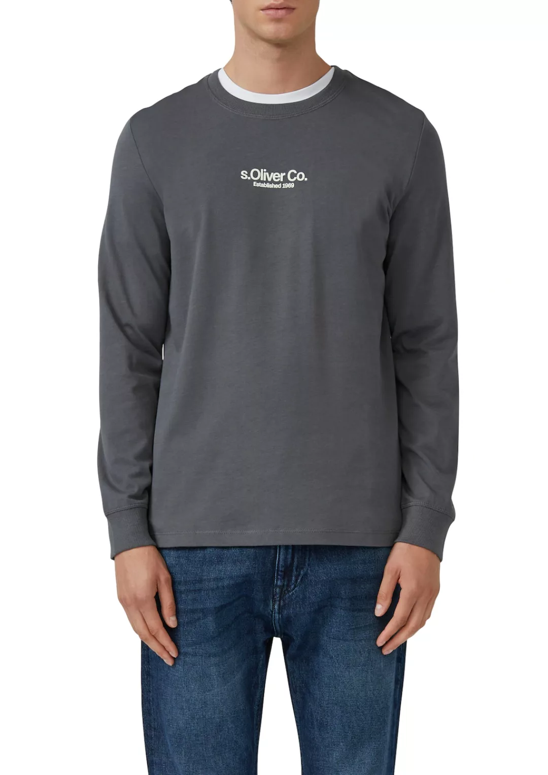s.Oliver Langarmshirt, mit Logo Schriftzug günstig online kaufen