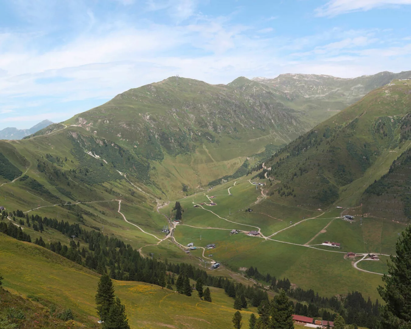 Fototapete "Talblick Alpen" 4,00x2,50 m / Strukturvlies Klassik günstig online kaufen