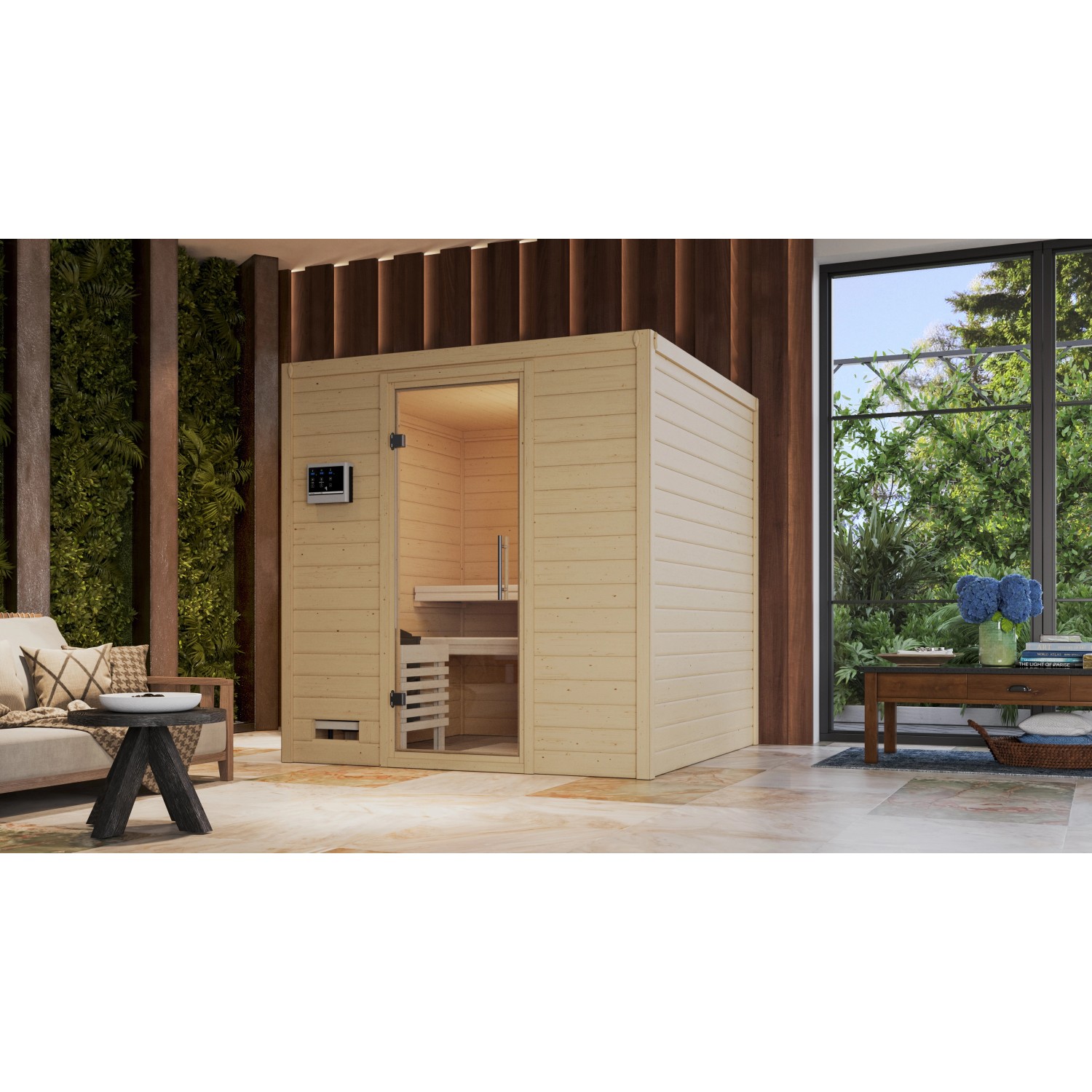 Karibu Sauna Marika mit Ofen externe Stg.Easy Natur günstig online kaufen