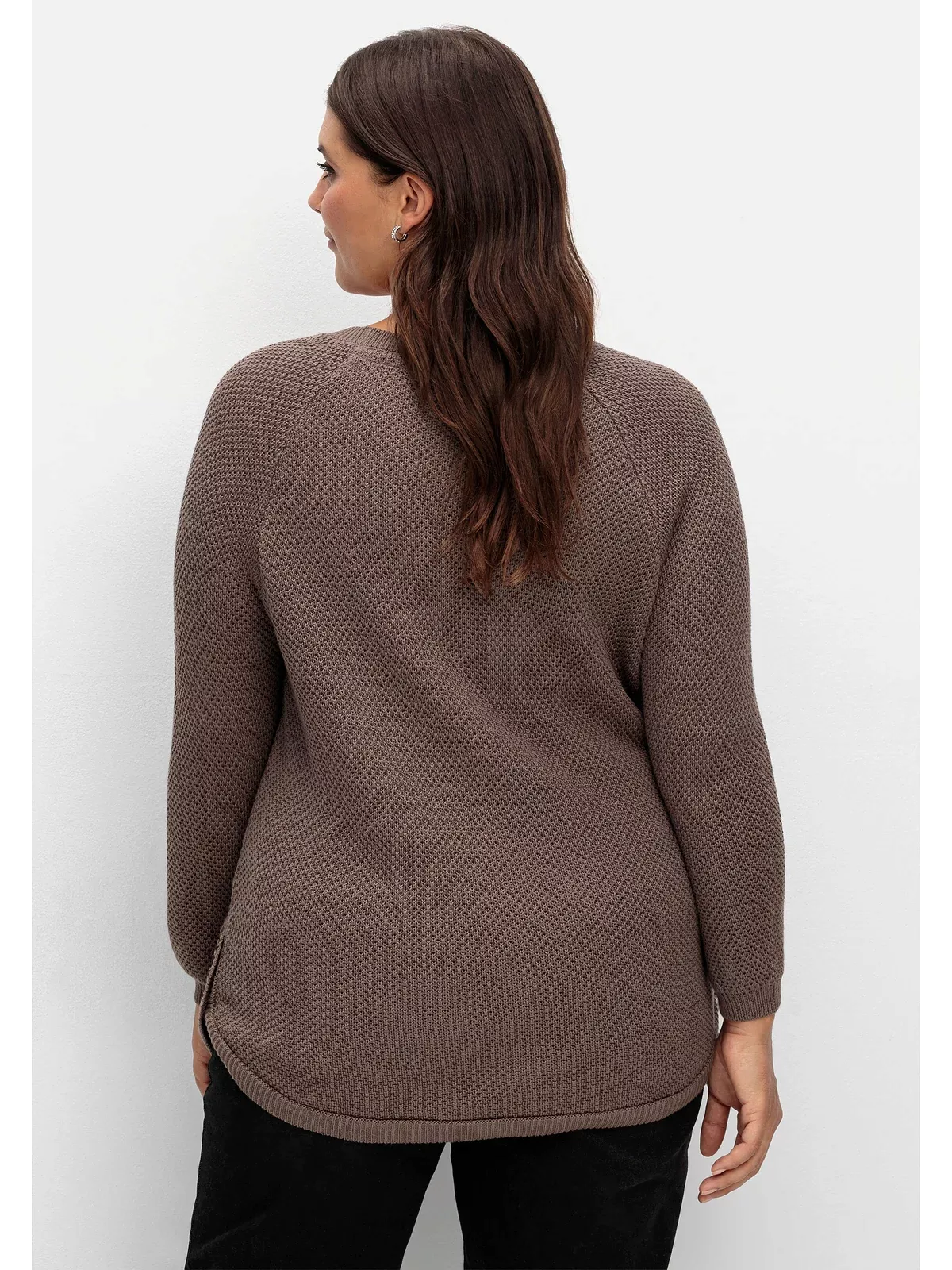 Sheego Strickpullover "Große Größen", im Strukturstrick, mit Zierknöpfen se günstig online kaufen