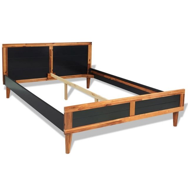 vidaXL Bett Massivholzbett Schwarz Akazienholz 140x200 cm günstig online kaufen