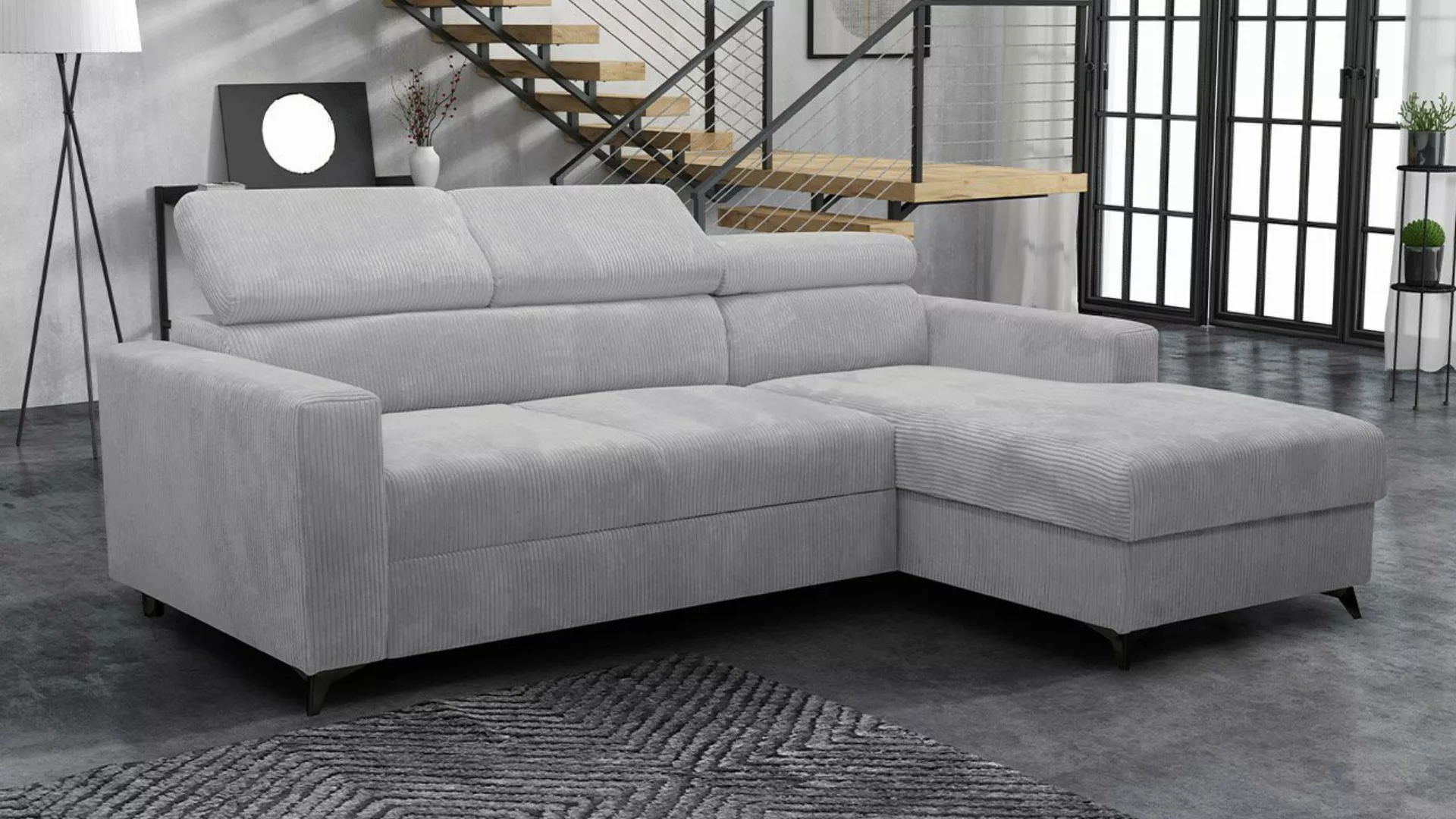 MIRJAN24 Ecksofa Milano Premium Cord, mit Bettkasten und Schlaffunktion, Ei günstig online kaufen