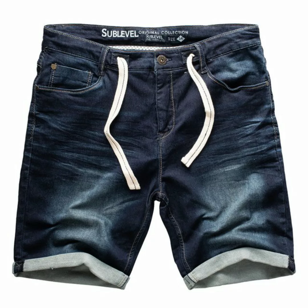 SUBLEVEL Shorts Sweat Shorts Jeans Kurze Hose Bermuda Sweatpants elatsicher günstig online kaufen