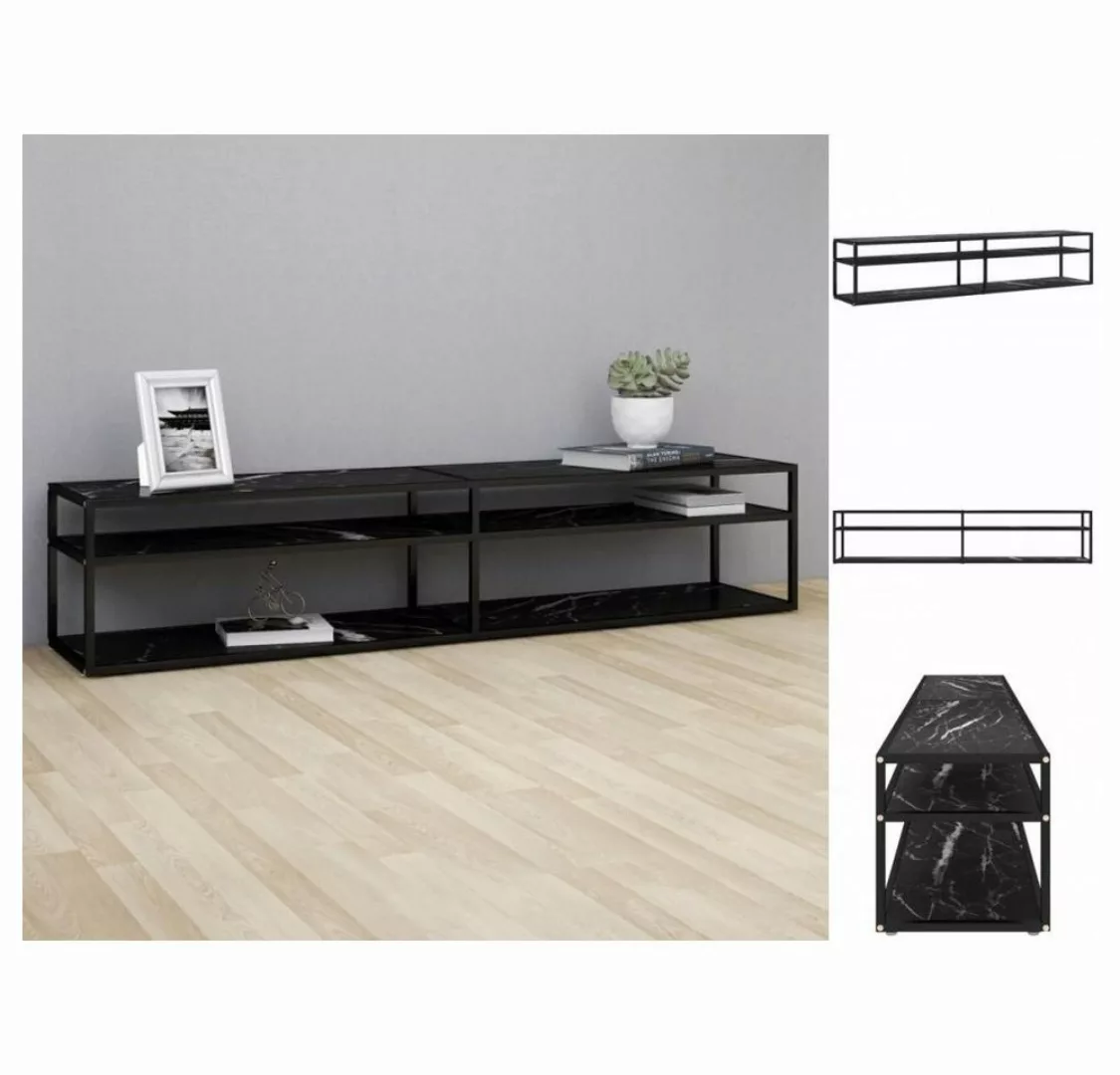 vidaXL TV-Schrank TV-Schrank Schwarz Marmor-Optik 200x40x40,5 cm Hartglas L günstig online kaufen