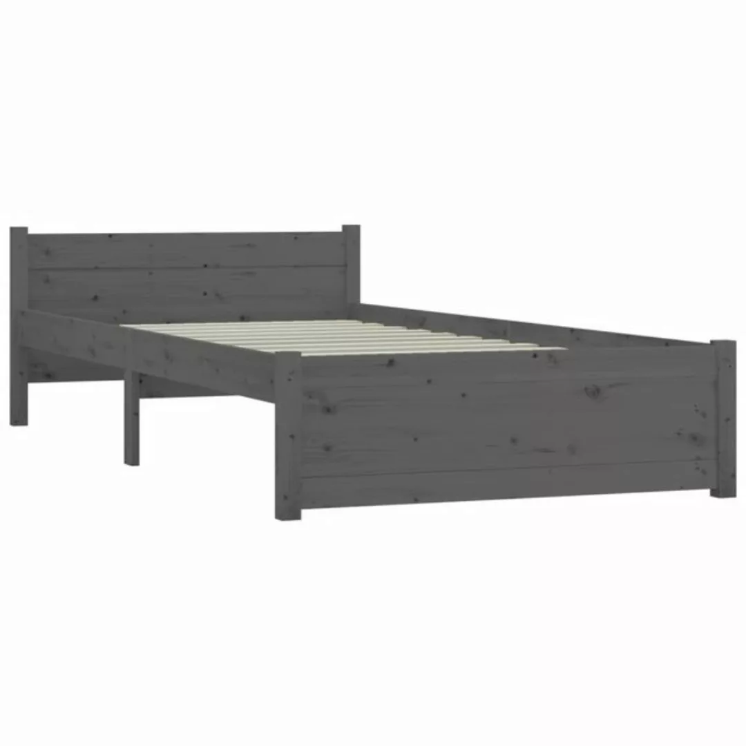 vidaXL Massivholzbett Grau 75x190 cm 2FT6 Small Single1273922 günstig online kaufen