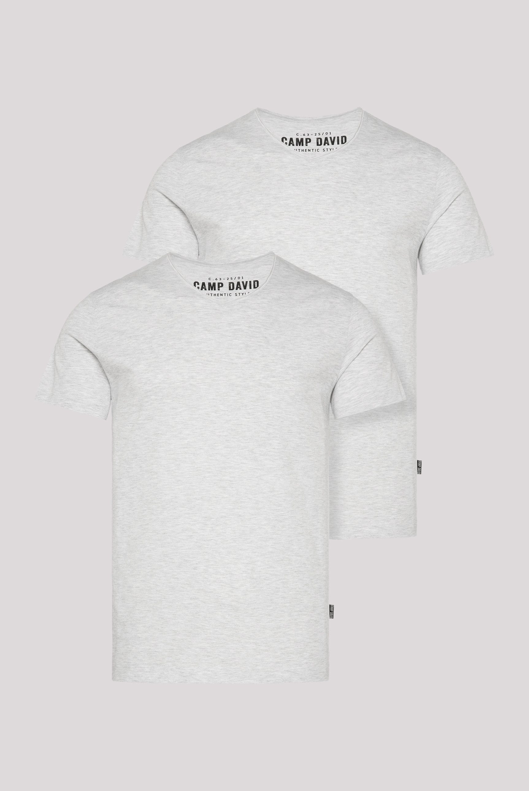 CAMP DAVID V-Shirt (2-tlg) gerade Form, günstig online kaufen