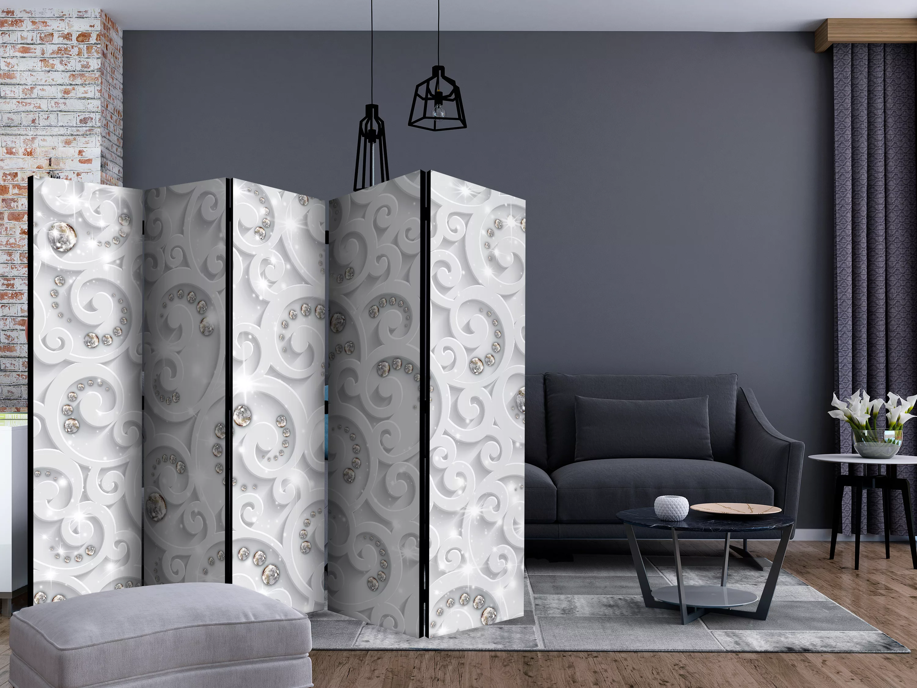 5-teiliges Paravent - Abstract Glamor Ii [room Dividers] günstig online kaufen