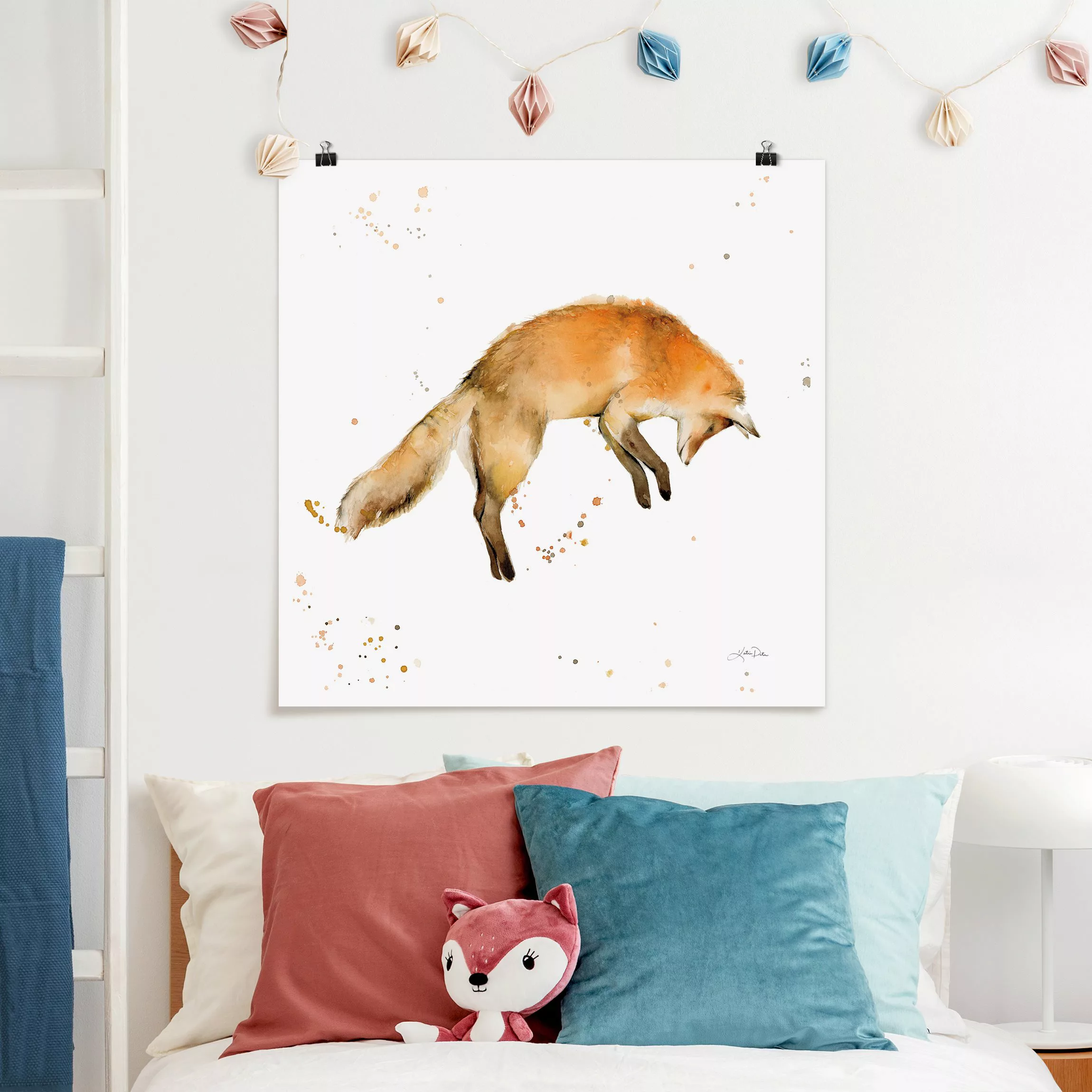 Poster Springender Fuchs günstig online kaufen