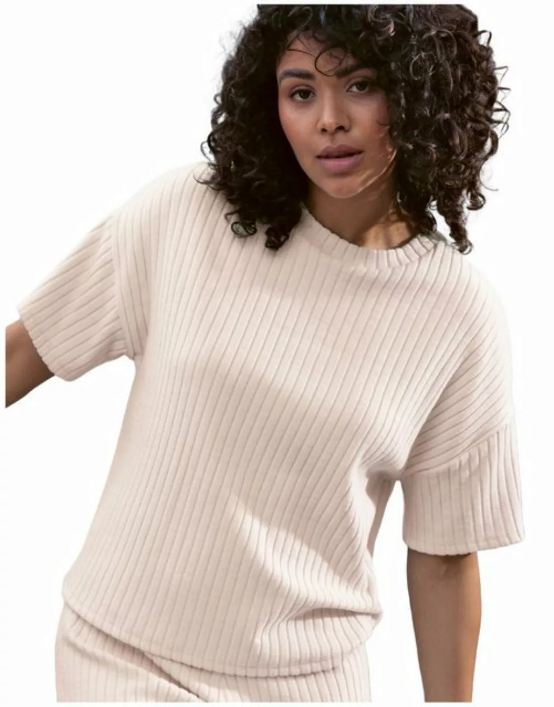 Nina Von C. Sweatshirt Damen Homewearshirt mit kurzem Arm (1-tlg) weiche ge günstig online kaufen