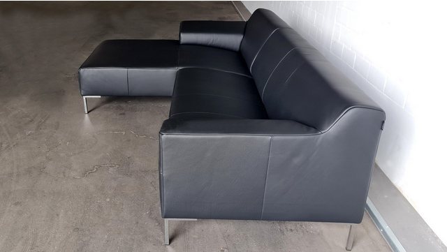 Rolf Benz Ecksofa ROLF BENZ Ecksofa Freistil 180 links Leder schwarz 260x17 günstig online kaufen