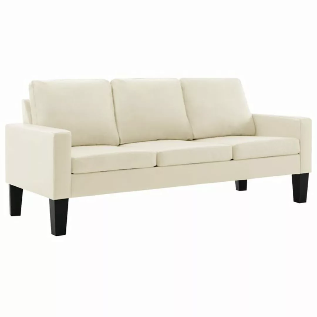 vidaXL Sofa 3-Sitzer-Sofa Creme Kunstleder günstig online kaufen