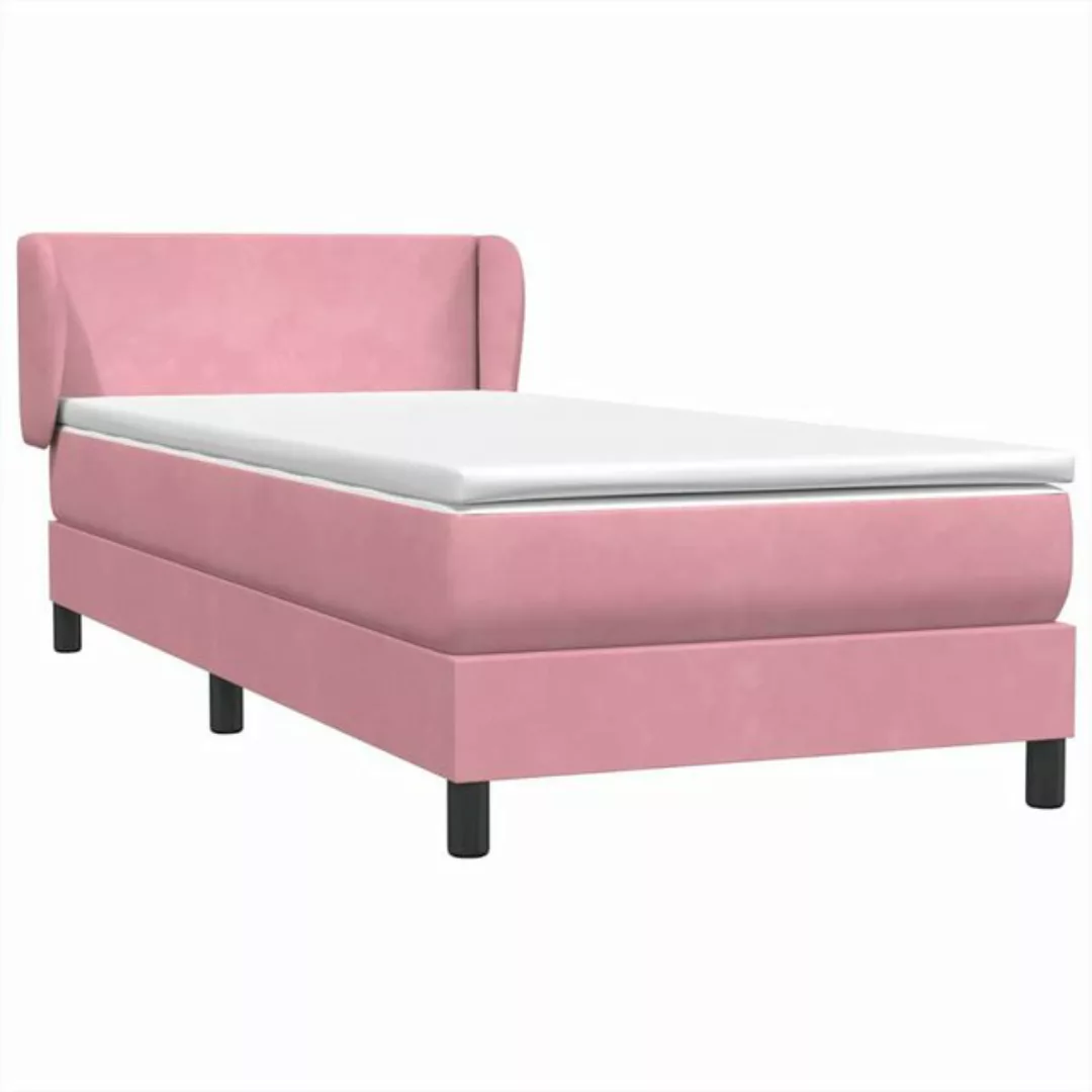 vidaXL Boxspringbett, Boxspringbett mit Matratze Rosa 80x210 cm Samt günstig online kaufen