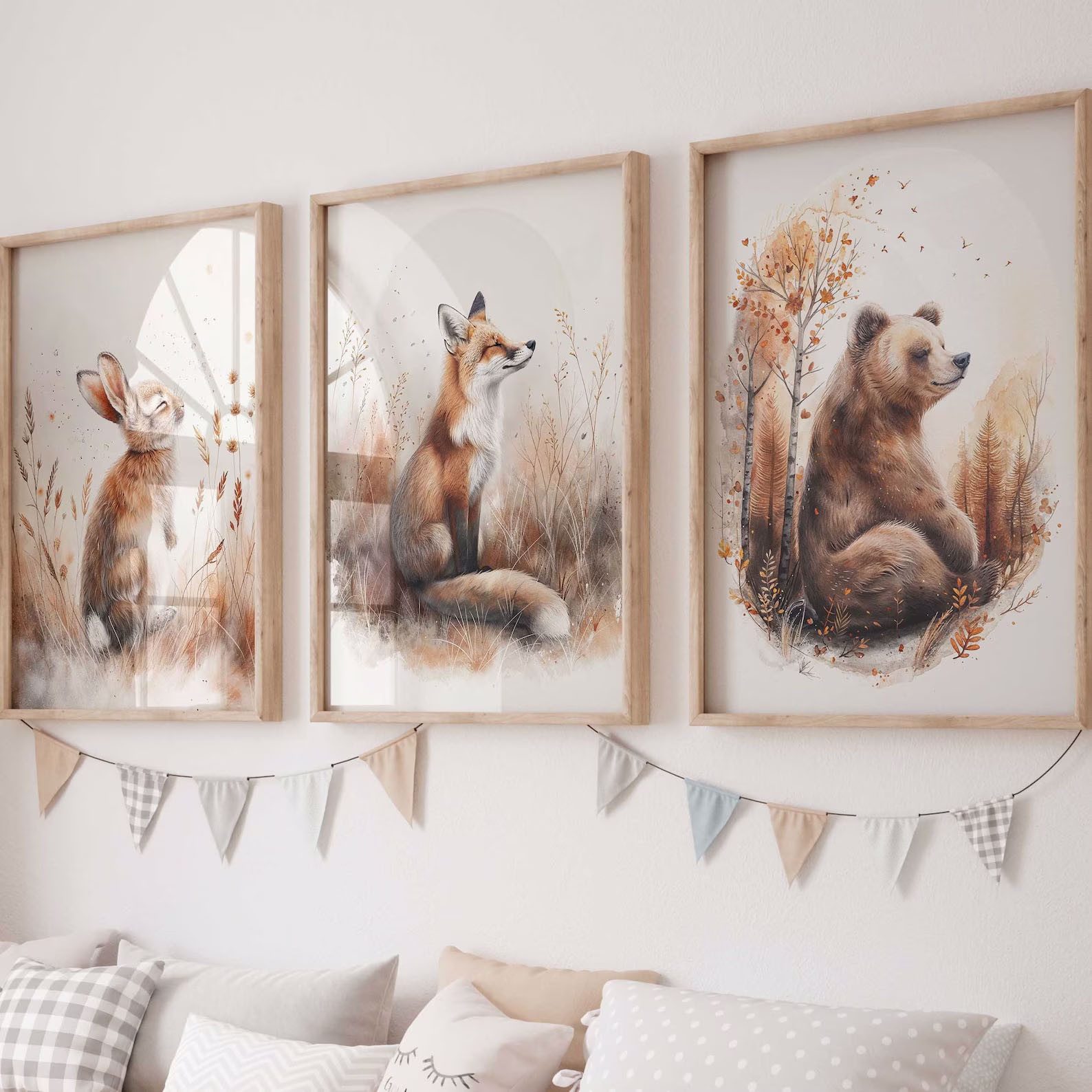 WANDKIND Poster Waldtiere Bär Fuchs Hase günstig online kaufen