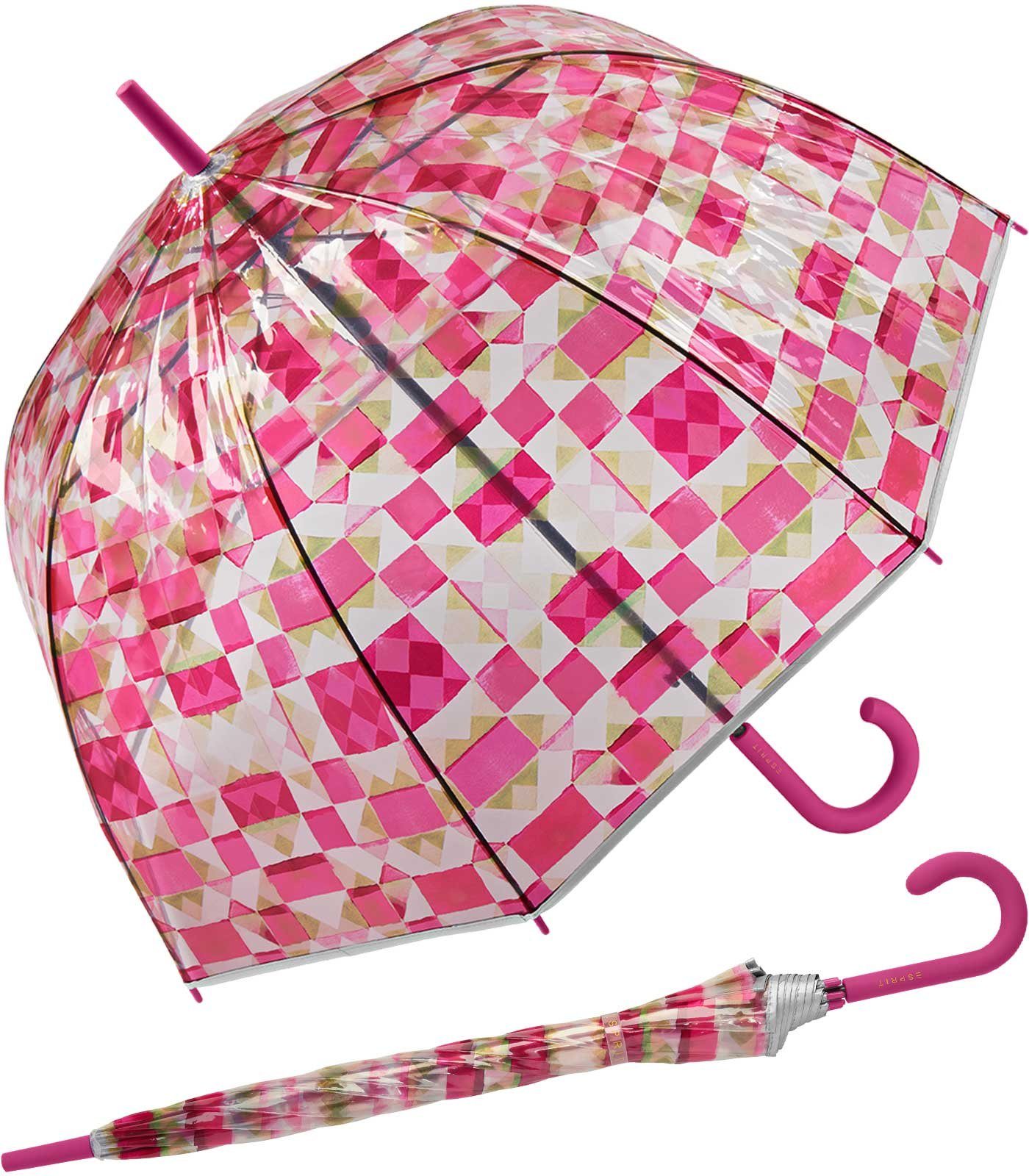 Esprit Stockregenschirm Automatik-Glockenschirm Kaleidoscope transparent, f günstig online kaufen