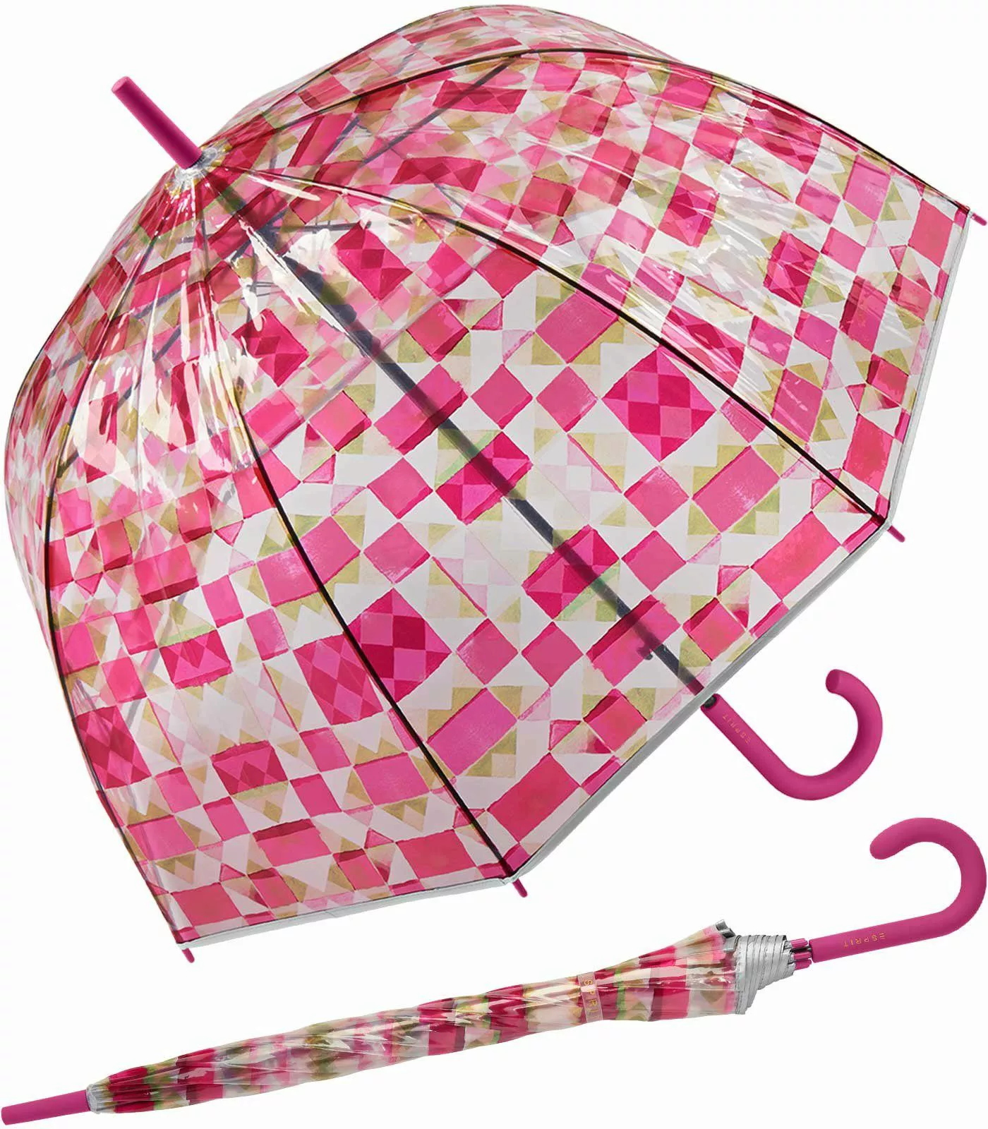 Esprit Stockregenschirm Automatik-Glockenschirm Kaleidoscope transparent, f günstig online kaufen