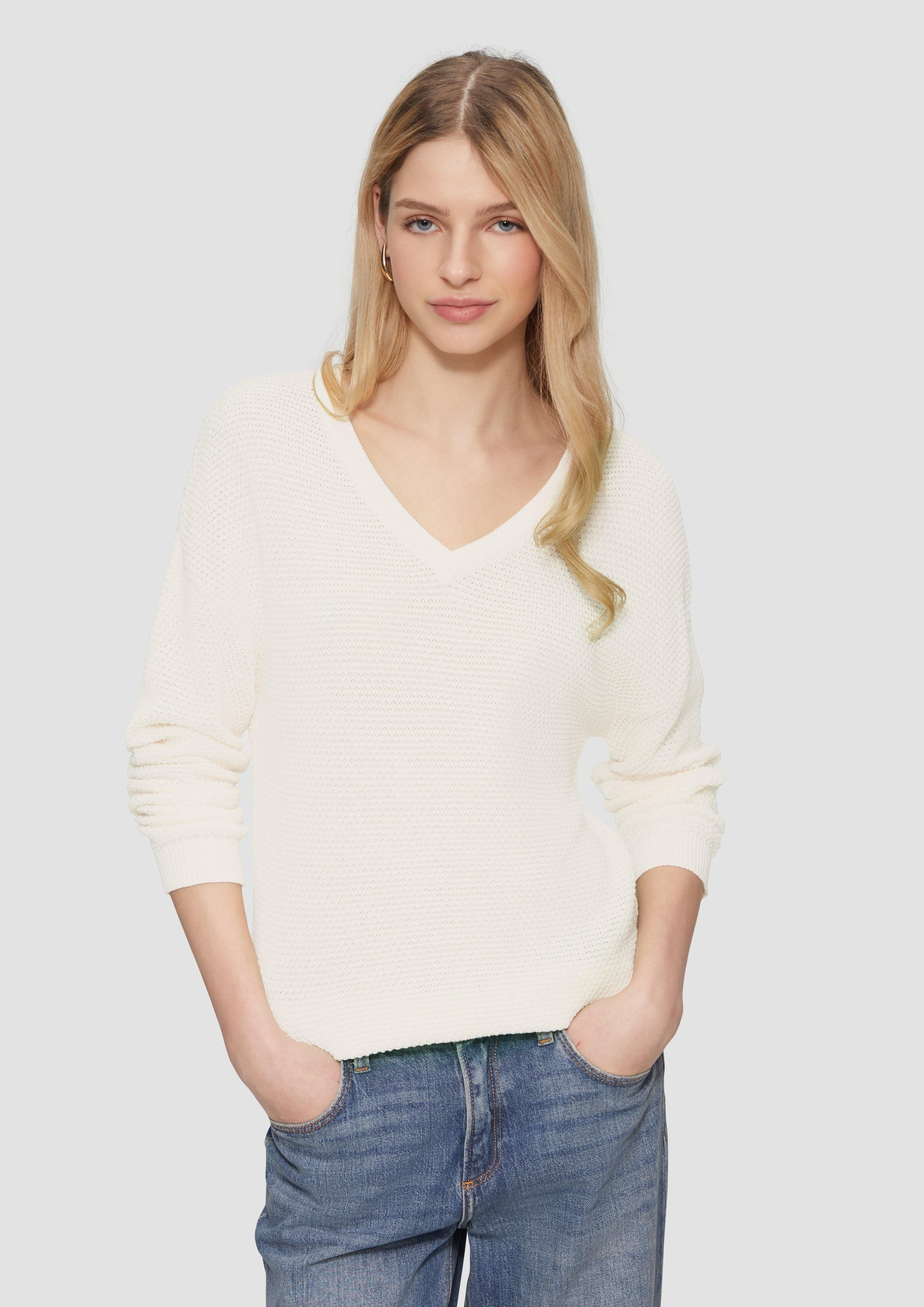 QS Strickpullover Pullover mit Strukturmuster und günstig online kaufen