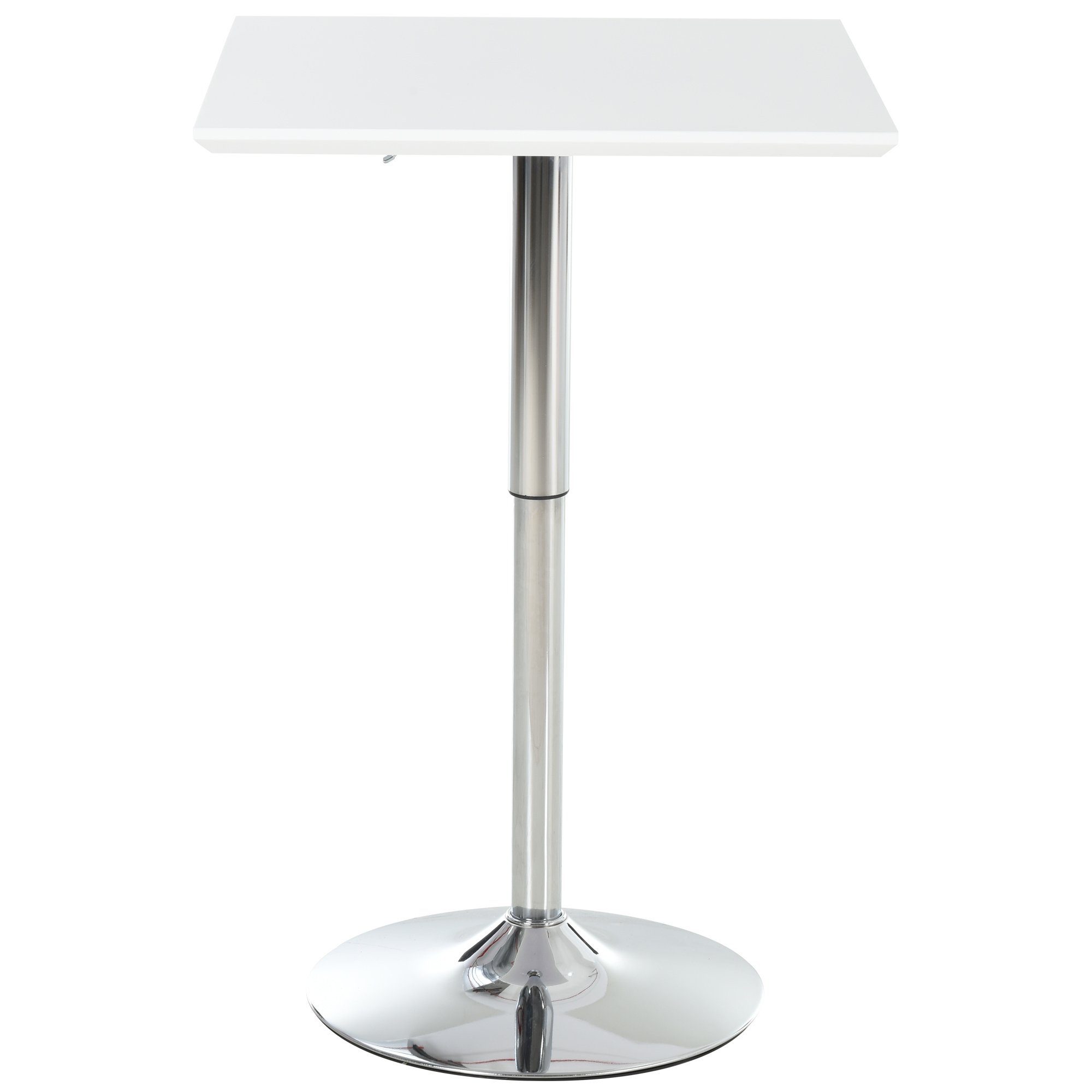 HOMCOM Bartisch Höhenverstellbarer MDF Platte Stahl Weiß 60B x 60T x 69L x günstig online kaufen