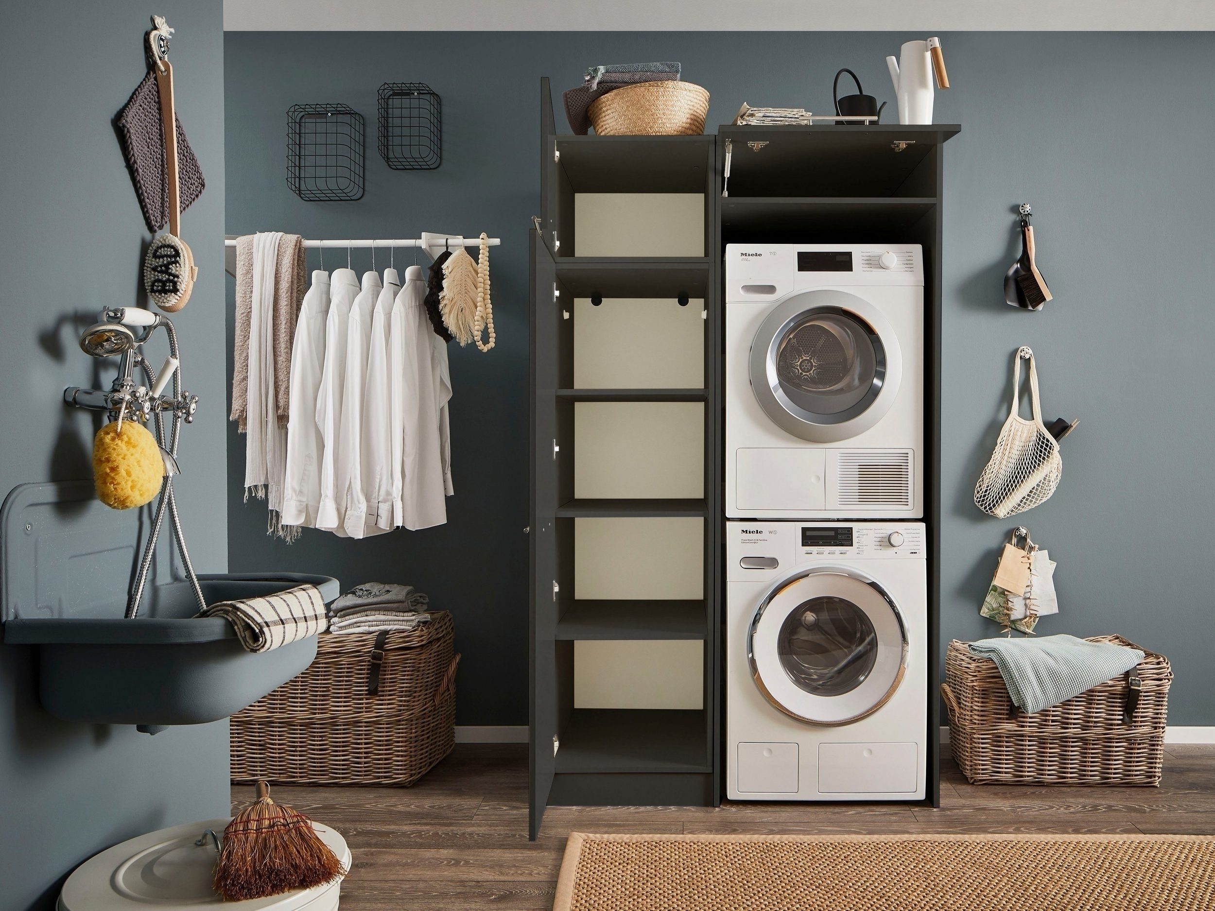 freiraum Waschmaschinenumbauschrank LAUNDREEZY in anthrazit - günstig online kaufen
