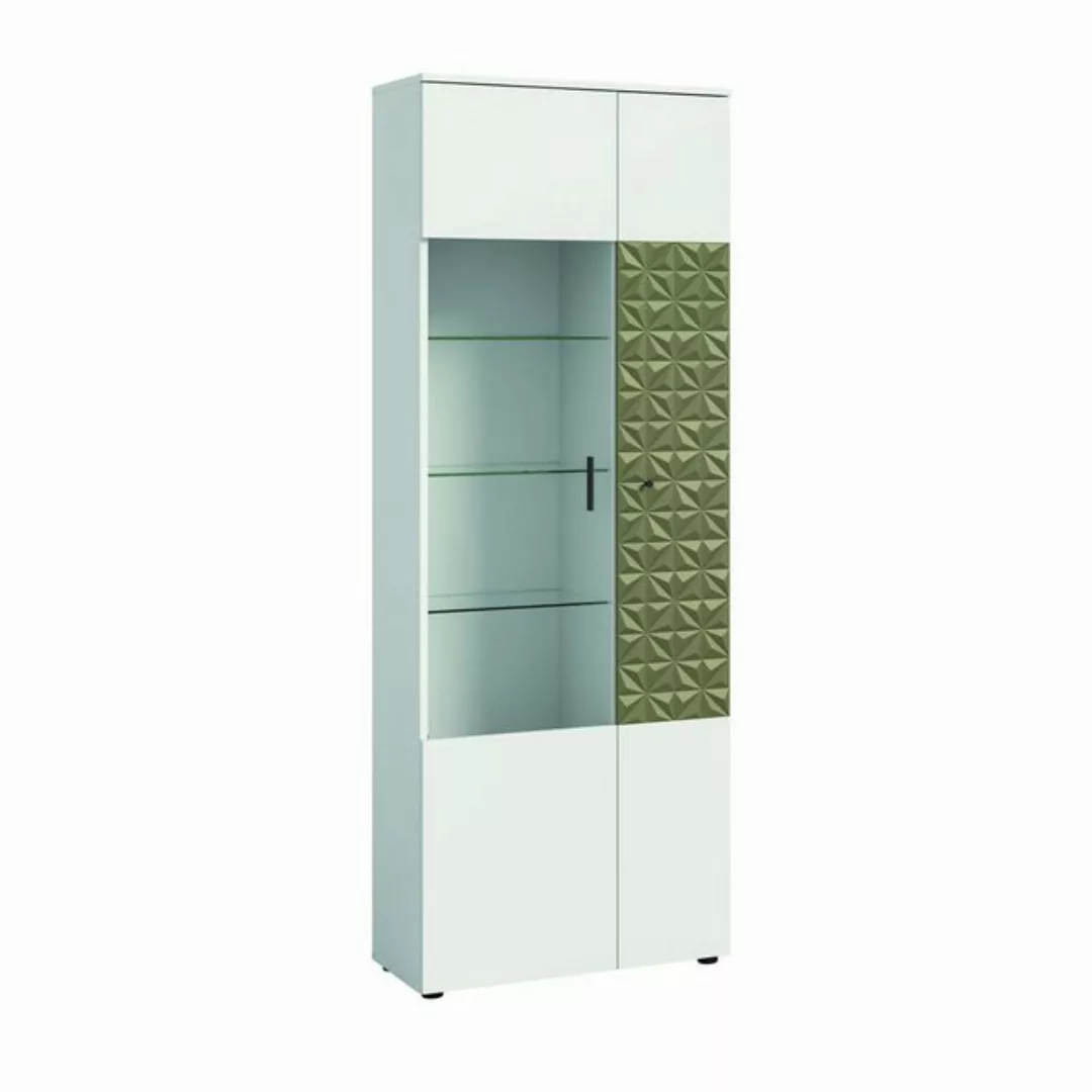 xonox.home Vitrine in Weiß - 70x195x37cm (BxHxT) günstig online kaufen