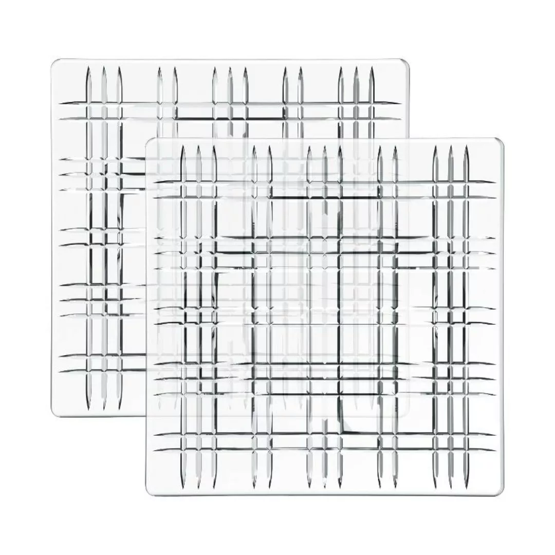 Nachtmann Square Geschirr Platte 21 cm klar quadratisch 2er Set Servierplat günstig online kaufen