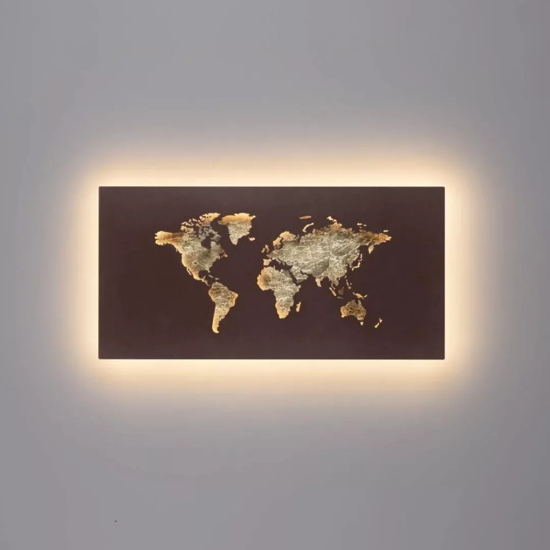LED Wandleuchte Map in Rostfarbig und Gold 25W 3250lm günstig online kaufen