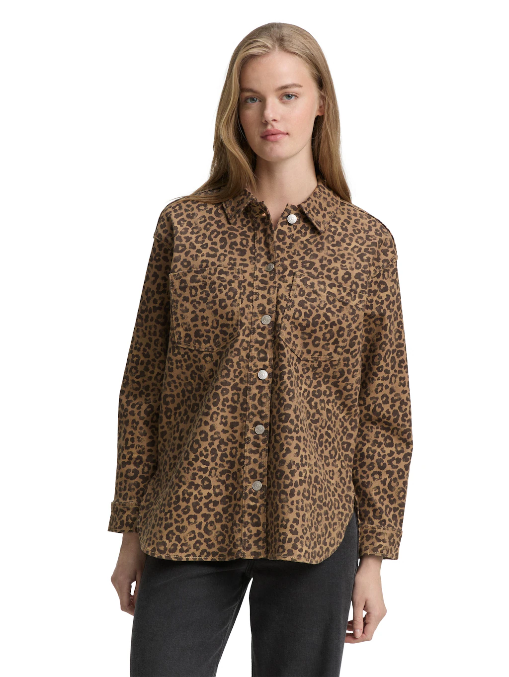 TOM TAILOR Denim Langarmbluse, mit Animal-Print günstig online kaufen