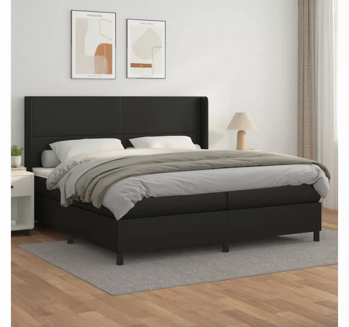 vidaXL Boxspringbett Bett Boxspringbett Kunstleder komplett mit Matratze & günstig online kaufen