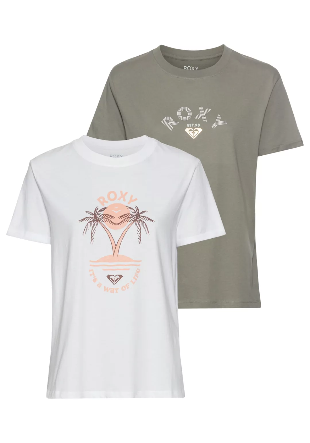Roxy T-Shirt "PACK SPARKLE EVENING BG", (Packung, 2 tlg., Doppelpack) günstig online kaufen