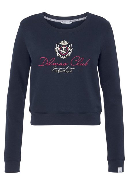 DELMAO Sweatshirt in verkürzter Länge und mit edler Stickerei --NEUE MARKE! günstig online kaufen