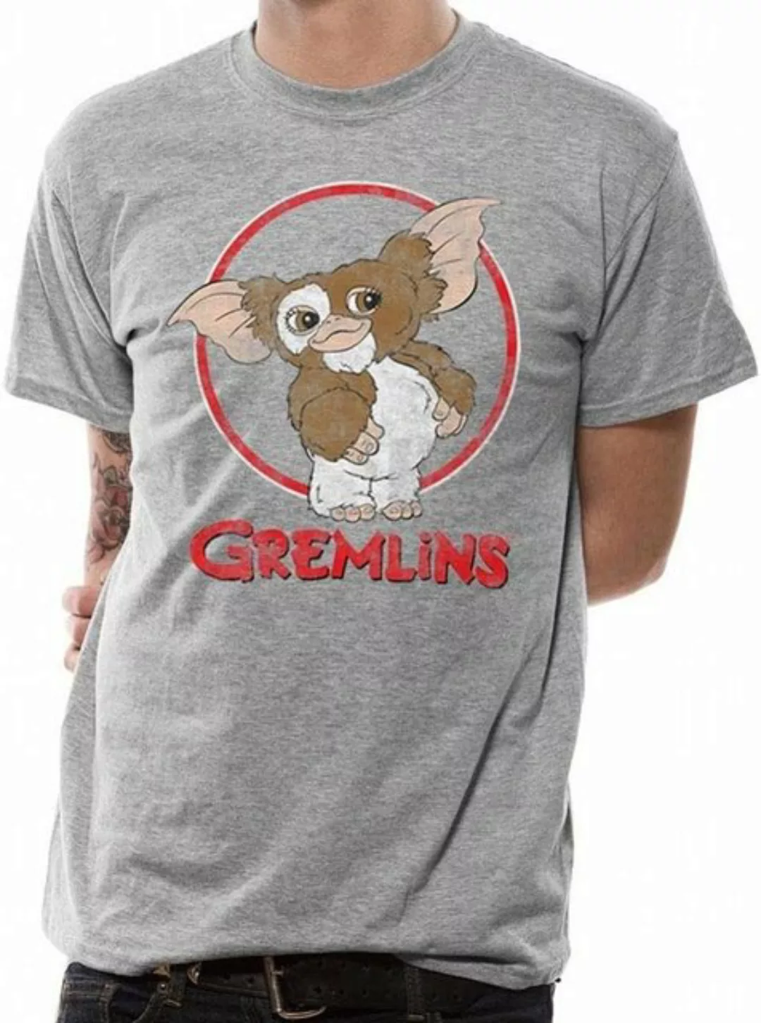 Gremlins Print-Shirt Gremlins Gizmo Distressed T-Shirt hellgrau S M L XL XX günstig online kaufen