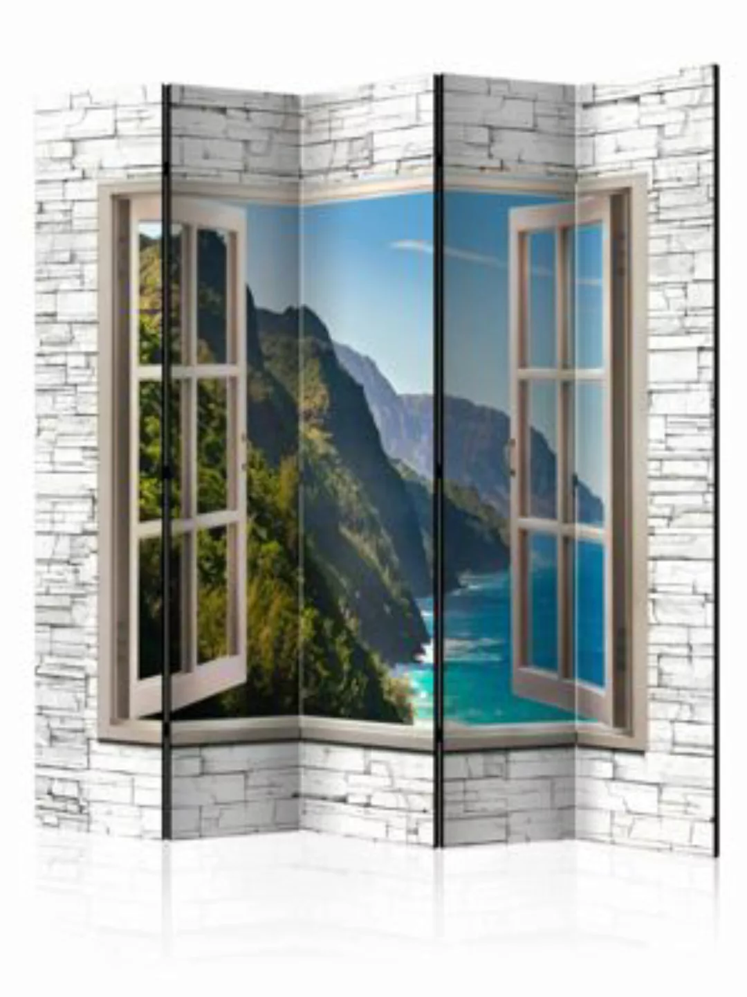 artgeist Paravent Seaside Hills II [Room Dividers] blau-kombi Gr. 225 x 172 günstig online kaufen