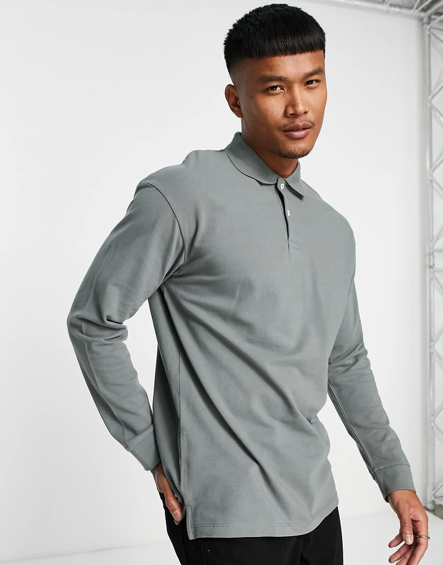 Jack & Jones Originals – Oversize-Polohemd in Grau günstig online kaufen