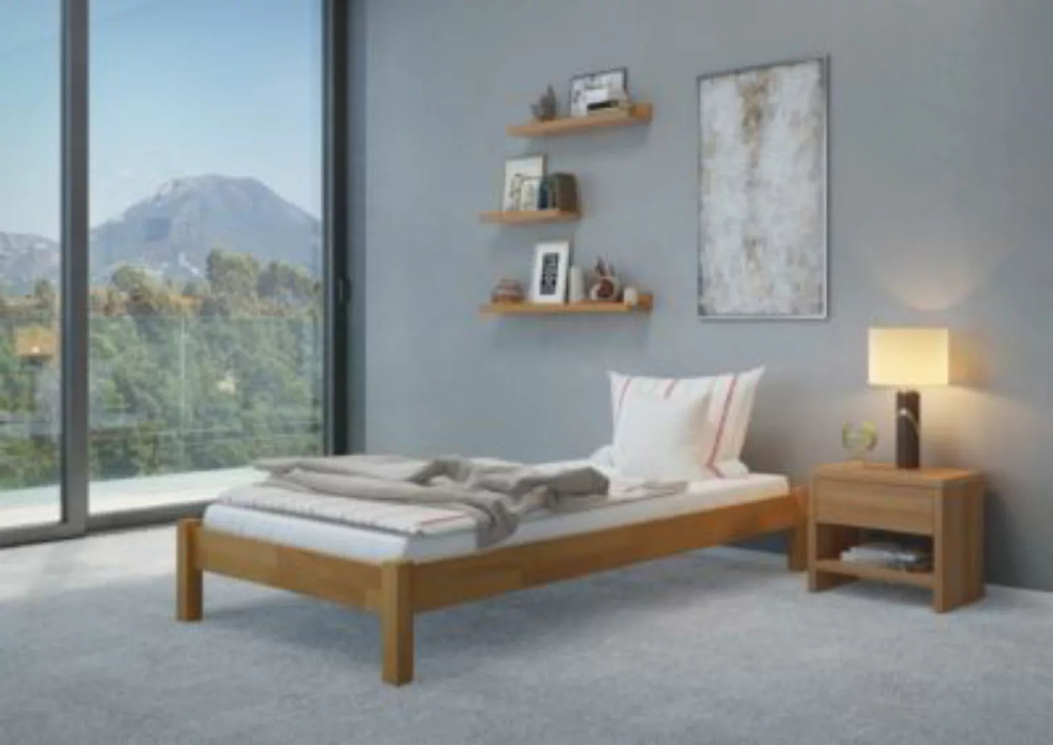 Erst-Holz® Einzelbett Futonbett Jugendbett Gästebett Buche massiv 80x200 mi günstig online kaufen