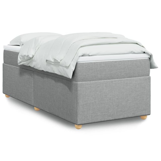 vidaXL Boxspringbett, Boxspringbett mit Matratze Hellgrau 100x200 cm Stoff günstig online kaufen