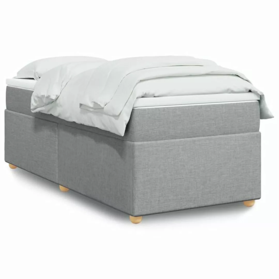 vidaXL Boxspringbett, Boxspringbett mit Matratze Hellgrau 100x200 cm Stoff günstig online kaufen