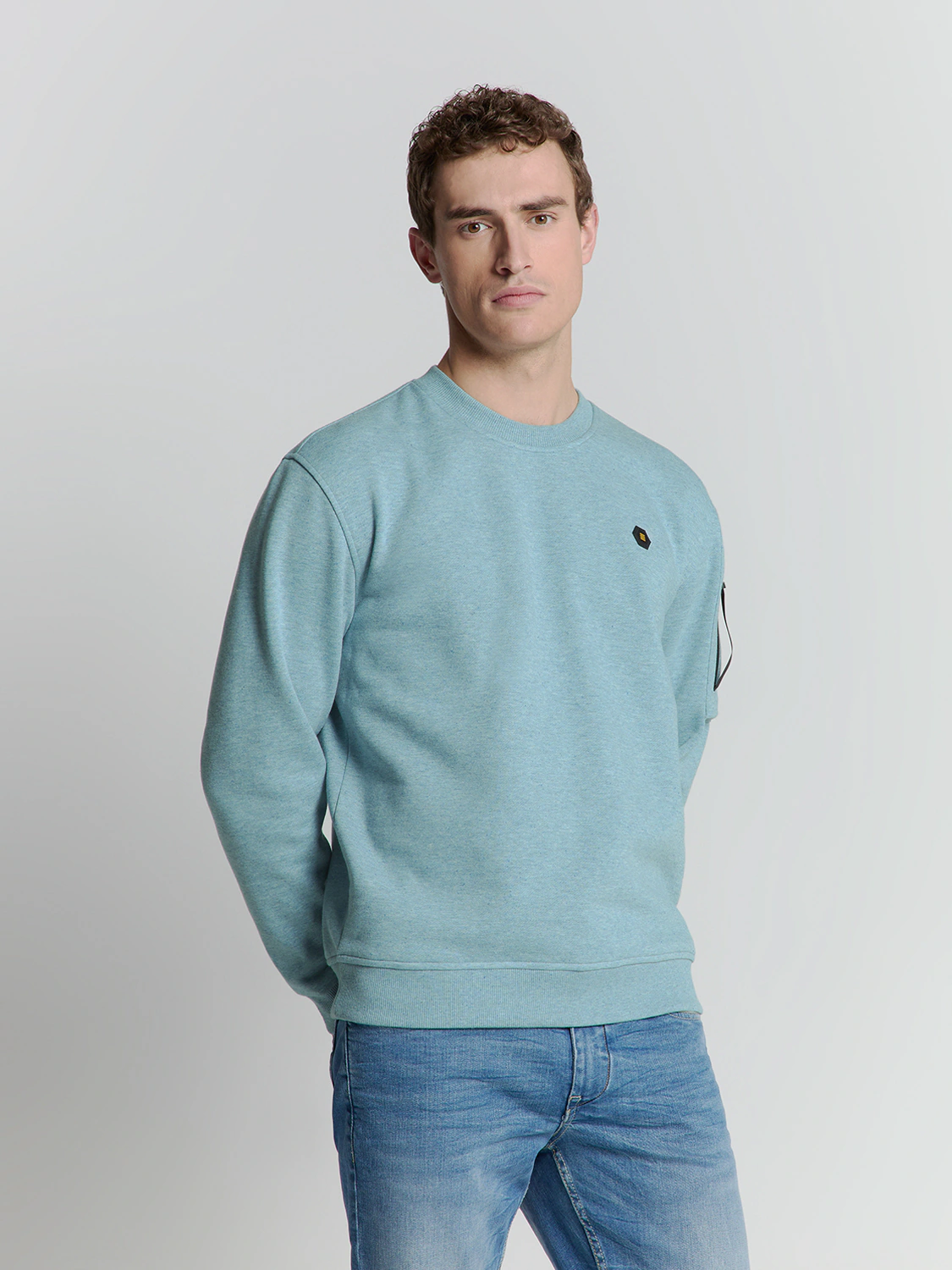 NO EXCESS Sweater "No Excess Rundhalspullover Sweater Crewneck Melange" günstig online kaufen