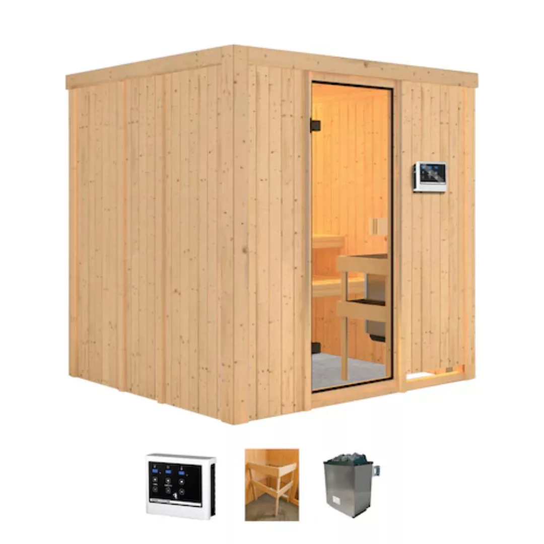 welltime Sauna »Venus«, (Set), 9 kW-Ofen mit ext. Steuerung günstig online kaufen