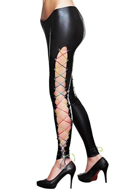 7Heaven Leggings Wetlook Leggings Colorado mit Schnürungen, Made in EU günstig online kaufen