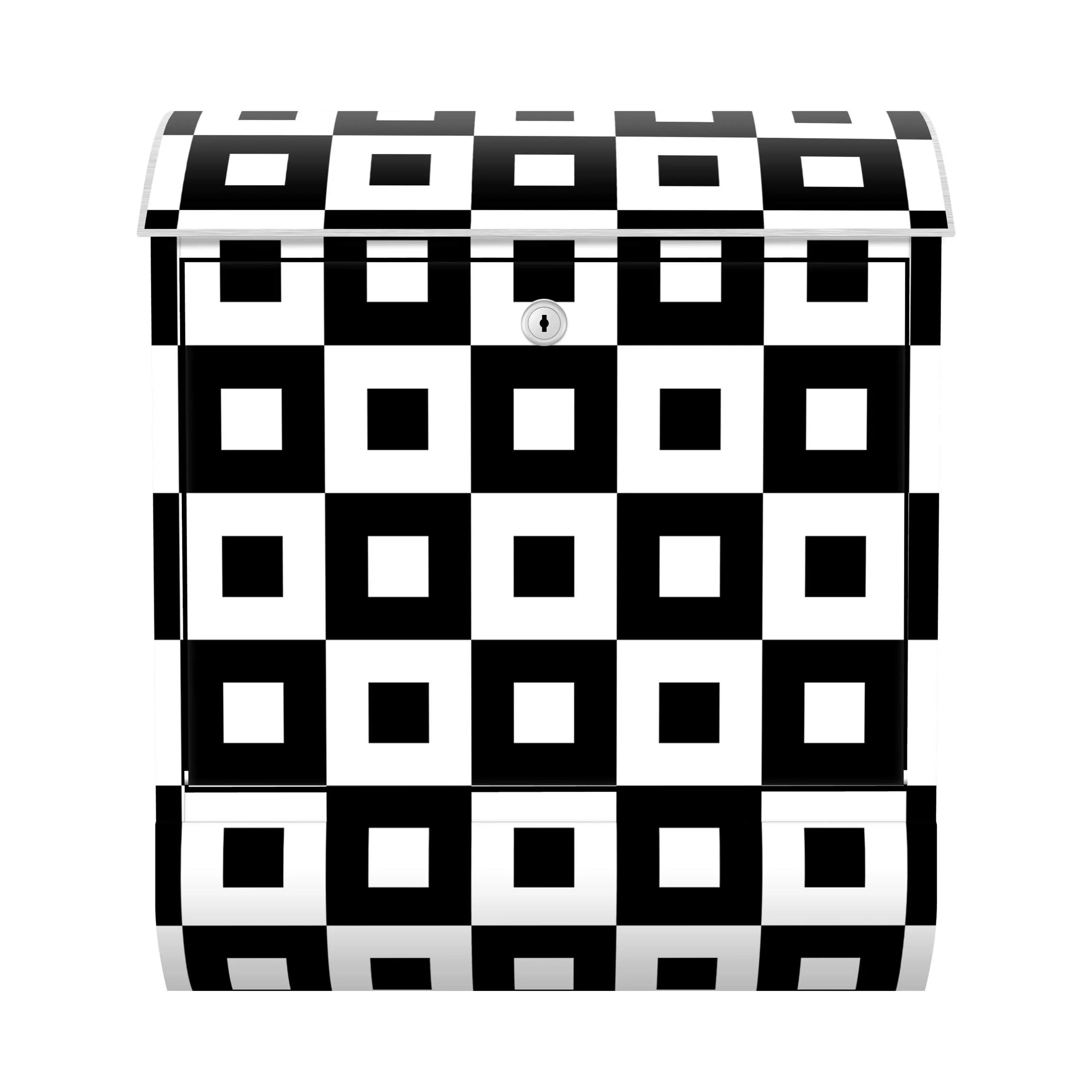Briefkasten Geometrisches Muster aus Schwarz Weißen Quadraten günstig online kaufen