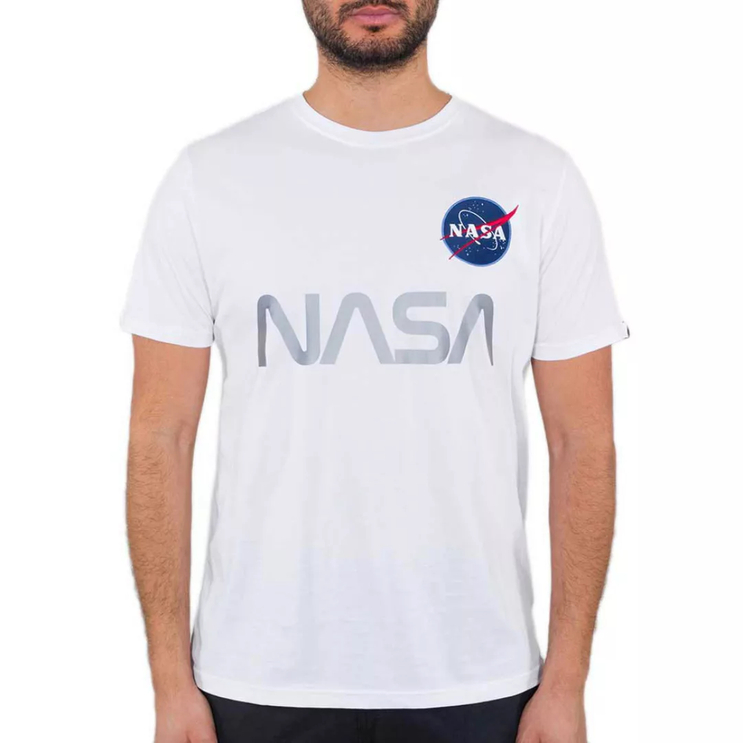 Alpha Industries Nasa Reflective Kurzärmeliges T-shirt M White günstig online kaufen