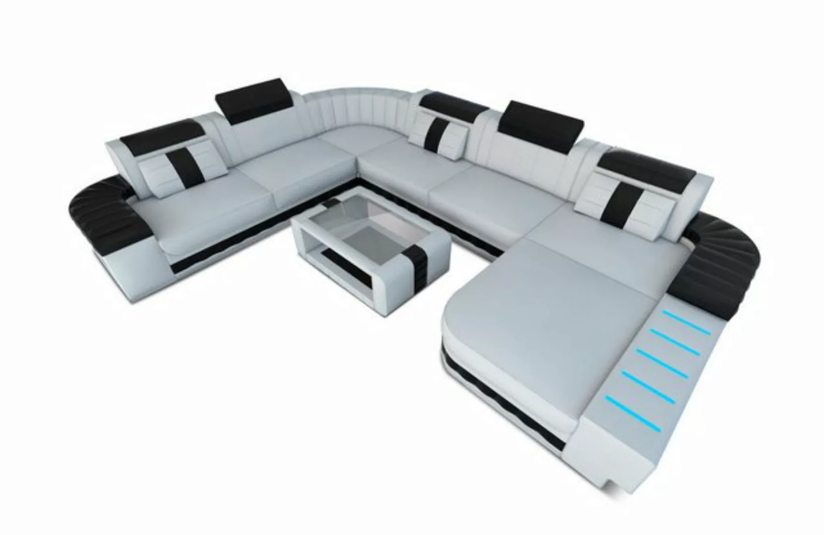 Sofa Dreams Wohnlandschaft Ledersofa Bellagio XXL U Form Ledercouch Sofa Le günstig online kaufen